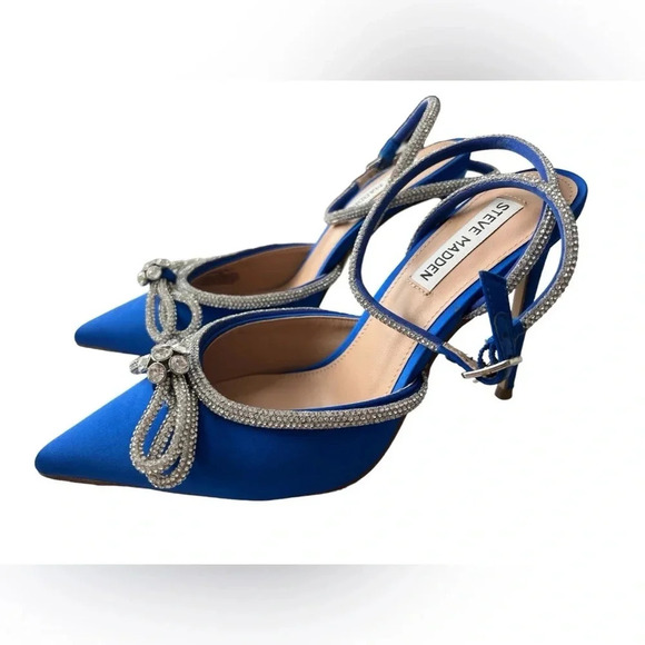 Steve Madden LEIA Sandal Cobalt Blue Heels in size 9 - Picture 3 of 5